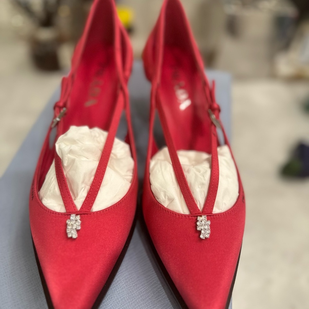 Prada Red Heels with Elegant Design